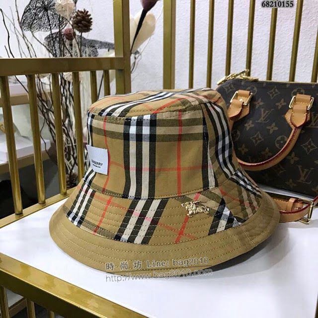 Burberry男女同款帽子 巴寶莉格子漁夫帽遮陽帽  mm1054